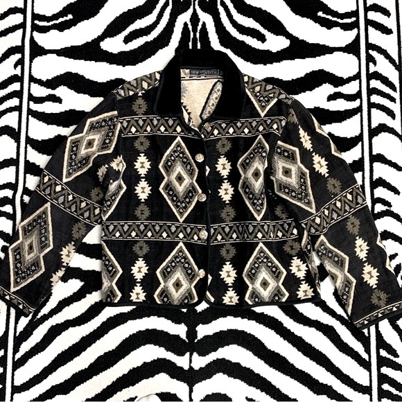 Southwestern Canyon Blanket Tapestry Jacket Boho Vintage Size Large - Picture 2 of 12